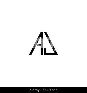 Letter AJ, JA a forma di triangolo Logo Template Design vettoriale sfondo bianco Illustrazione Vettoriale