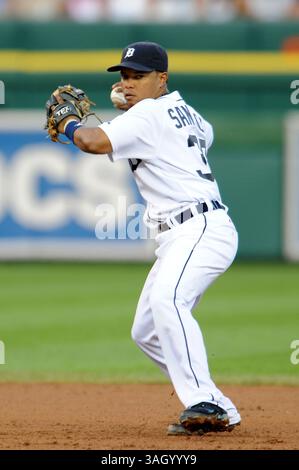 23 giugno 2009: Detroit Tigers Ramon Santiago n. 39 in gara contro i Chicago Cubs a Comerica Park, Detroit, Michigan. Detroit Won, 5-4. (Immagine di credito: © Scott Schupbach/Cal Sport Media/ZUMA Press) Foto Stock