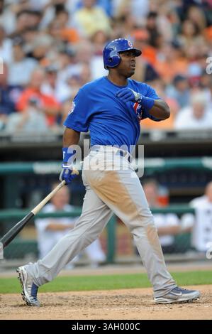 23 giugno 2009: Chicago Cubs Milton Bradley n. 21 in battuta contro i Detroit Tigers a Comerica Park, Detroit, Michigan. Detroit Won, 5-4. (Immagine di credito: © Scott Schupbach/Cal Sport Media/ZUMA Press) Foto Stock