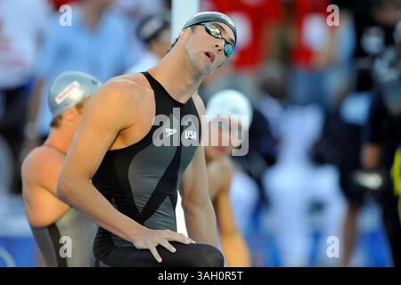 27 luglio 2009: Michael Phelps degli Stati Uniti gareggia il giorno 2 del 13° Campionato del mondo FINA allo Stadio del nuoto On di Roma, Italia (Credit Image: © Image Photo/Cal Sport Media/ZUMA Press) Foto Stock