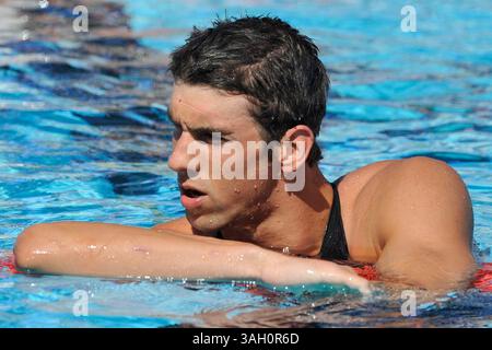 27 luglio 2009: Michael Phelps degli Stati Uniti gareggia il giorno 2 del 13° Campionato del mondo FINA allo Stadio del nuoto On di Roma, Italia (Credit Image: © Image Photo/Cal Sport Media/ZUMA Press) Foto Stock
