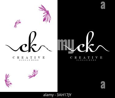 Lettera creativa CK, vettore di design del logo KC Illustrazione Vettoriale