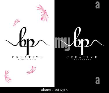 grafica creativa bp, logo lettera pb vettoriale Illustrazione Vettoriale