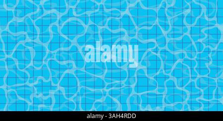 Sfondo estivo vettoriale. Piscina, superficie dell'acqua. Vista dall'alto. Illustrazione Vettoriale