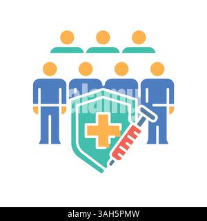 icona piatta a colori per immunizzazione per progetti digitali e di stampa. Icone di pulizia minime per applicazioni e siti Web. Icone semplici e moderne per UI UX e branding Illustrazione Vettoriale