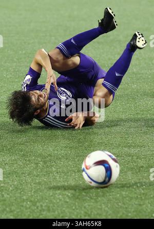 26 aprile 2015 - Orlando, Florida, Stati Uniti - Orlando's Kaka cade domenica 26 aprile 2015, all'Orlando Citrus Bowl di Orlando, Flag. (Immagine di credito: © Stephen M. Dowell/TNS/ZUMA Wire) Foto Stock