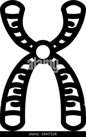 illustrazione vettoriale dell'icona della linea di ingegneria genetica cromosomica Illustrazione Vettoriale