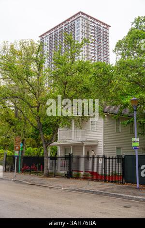 Miami, Florida, Stati Uniti - 30 marzo 2025: Dorsey House Miami Overtown, monumento storico della Florida Foto Stock