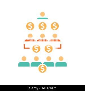 Icona della linea di colore di stratificazione sociale per progetti digitali e di stampa. Icone di pulizia minime per applicazioni e siti Web. Icone semplici e moderne per UI UX e br Illustrazione Vettoriale