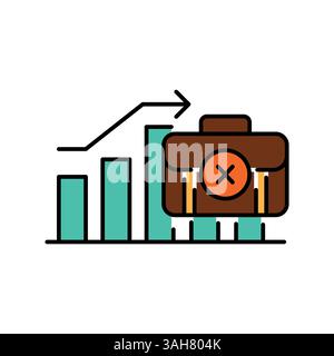 Icona della linea di colore per la discriminazione del lavoro per i progetti digitali e di stampa. Icone di pulizia minime per applicazioni e siti Web. Icone semplici e moderne per UI UX AN Illustrazione Vettoriale