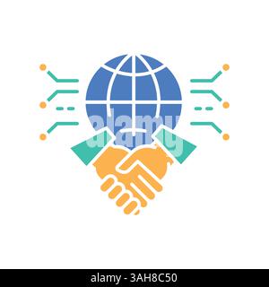 Icona piatta a colori Digital Inclusion per progetti digitali e di stampa. Icone di pulizia minime per applicazioni e siti Web. Icone semplici e moderne per UI UX e brandi Illustrazione Vettoriale