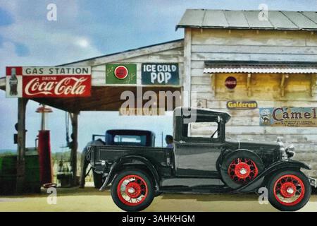 1928 Ford Model A pickup Roadster, Memphis, Tennessee, Stati Uniti. Foto Stock