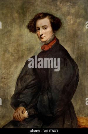 Félicie de Fauveau 1829 di Ary Scheffer France Dutch Born French Academic Painter 1795-1858 , Louvre Paris, fine Art Museum, France, Foto Stock