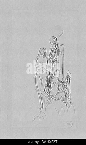 Questo studio di Gustave Moreau, 'Etude pour Hercule et Omphale', creato tra il 1850 e il 1895, illustra uno schizzo preparatorio per la scena mitologica di Ercole e Omphale. È ospitato presso il Museo Gustave Moreau. Foto Stock