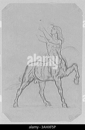 Etude pour l'Enlèvement de Déjanire di Gustave Moreau, creato tra il 1850 e il 1895, è uno studio sulla scena mitologica del rapimento di Dejanire. Questo pezzo fa parte dell'esplorazione di Moreau della mitologia classica e dell'arte narrativa. Foto Stock