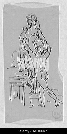 "Etude pour Messaline" di Gustave Moreau, creato tra il 1850 e il 1895, è uno studio per la figura di Messalina. L'opera esplora il significato storico e mitologico del personaggio di Messalina nella storia romana. Foto Stock