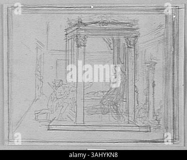 Étude pour Lucrèce et Tarquin di Gustave Moreau è uno studio preparatorio per la sua rappresentazione della storia di Lucrezia e Tarquin. Creato tra il 1850 e il 1895, è ospitato nel Musée Gustave Moreau. Foto Stock