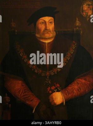 Ritratto di Charles Brandon, i duca di Suffolk, dipinto su Hans Holbein il giovane, tra il 1700 e il 1789. Olio sul pannello. Raccolta National Trust. Foto Stock