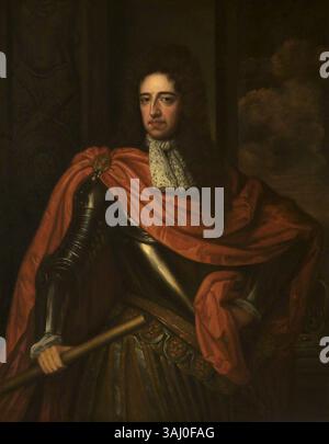Questo ritratto, attribuito allo studio di Godfrey Kneller, raffigura Guglielmo III d'Inghilterra (1650-1702). Dipinto intorno al 1700, fa parte della collezione del National Trust. Foto Stock