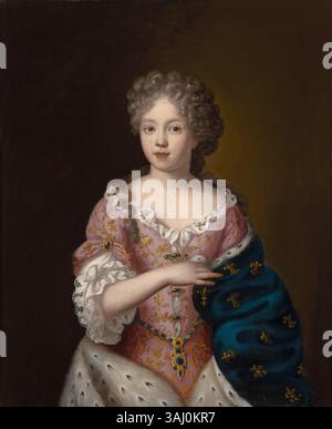 Questo ritratto a olio su tela, risalente alla fine del XVII-XVIII secolo, è attribuito ad un seguace di Pierre Gobert. Raffigura Maria Adelaide di Savoia, duchessa di Borgogna, anche se può rappresentare anche Elisabetta Carlotta d'Orléans. Foto Stock