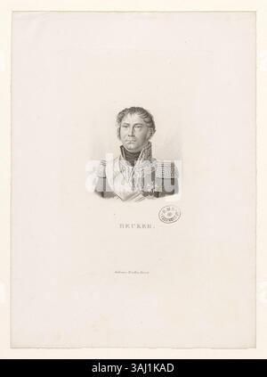 Litografia stampata dalla collezione Boyer raffigurante Becker, creata da Ambroise Tardieu, un artista francese. Foto Stock