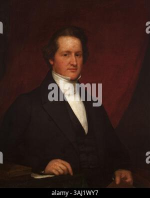 Questa fotografia, scattata tra il 1840 e il 1850 da Albert Gallatin Hoit, mostra Otis Ainsworth Skinner, un fiduciario del Tufts College dal 1852 al 1857, che mostra il suo ruolo nello sviluppo dell'università. Foto Stock