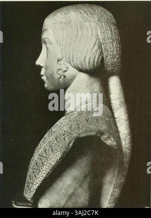 Questo busto in marmo del 1490-1491, di Giovanni Cristoforo Romano, raffigura Beatrice d'Este, la duchessa di Milano. È ospitato nel Museo del Louvre. Foto Stock