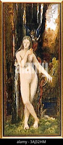 'Eve' di Gustave Moreau raffigura la figura biblica di Eve, creata tra il 1850 e il 1895. L'opera è ospitata nel Musée Gustave Moreau, a dimostrazione dell'interpretazione di Moreau dei temi religiosi. Foto Stock