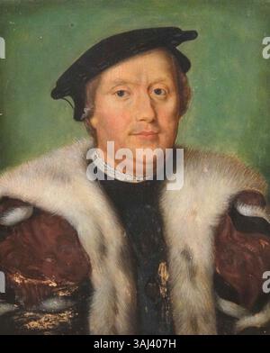 Questo ritratto del 1574 di Jean d'Albon, signore di Saint-André, dopo Corneille de Lyon, cattura il nobile in abiti tradizionali. Il dipinto ad olio su tavola riflette lo stile rinascimentale del XVI secolo. Foto Stock