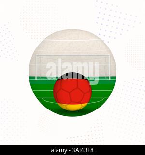 Immagine del calcio della bandiera della Germania per le promozioni sportive, palla di calcio della Germania pronta per il calcio d'inizio. Perfetto per design sportivi, tornei di calcio, AN Illustrazione Vettoriale