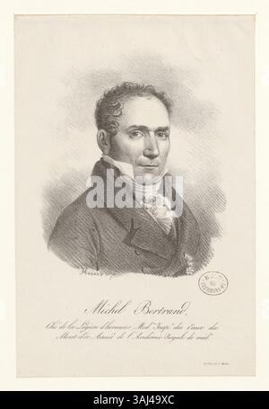 Litografia stampata dalla collezione Boyer raffigurante Michel Bertrand, decorata con la Legion d'Onore e nota per il suo lavoro medico. Foto Stock