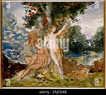 Eve di Gustave Moreau è una rappresentazione della figura biblica Eve, creata tra il 1850 e il 1895. Il dipinto fa parte della collezione del Musée Gustave Moreau, raffigurante la prima donna in stile classico. Foto Stock