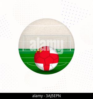 Immagine Sark Flag Football per promozioni sportive, palla da calcio Sark pronta per il calcio d'inizio. Perfetto per design sportivi, tornei di calcio e nati Illustrazione Vettoriale