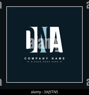 Logo DNA Minimal Vector - Logo aziendale semplice per le iniziali D, N e A. Illustrazione Vettoriale