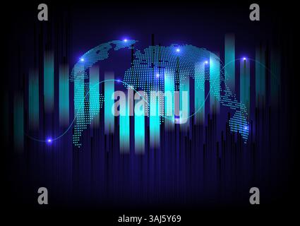 Mercato azionario o forex trading grafico e candelabro grafico adatto per gli investimenti finanziari concetto. Economia sullo sfondo delle tendenze per l'idea di business e di un Illustrazione Vettoriale