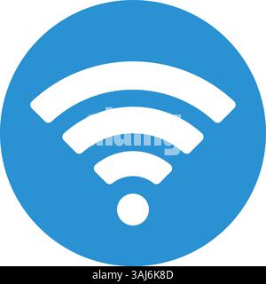 Vettore icona segnale WiFi – simbolo di connessione Internet wireless in nero isolato su sfondo bianco Illustrazione Vettoriale