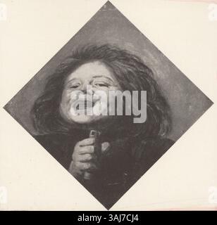 Questo dipinto ad olio del XVII secolo, attribuito a un seguace di Frans Hals, raffigura un ragazzo ridendo che suona un flauto, creato tra il 1626 e il 1629. Il vivace ritratto cattura lo spirito giocoso della giovinezza, enfatizzando il caratteristico naturalismo e l'espressione gioiosa di Hals. Il pezzo è un bell'esempio di pittura di genere del secolo d'oro olandese. Foto Stock