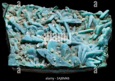 Quarzo dopo Chrysocolla, dopo Malachite, dopo Azurite, Miami, Gila Co., AZ Foto Stock