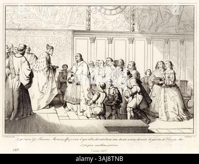 Nel 1645, il patriarca Giovan Francesco Morosini impegnò 5.000 ducati all'anno e i suoi preziosi possedimenti a sostenere la guerra di Candia, dimostrando il suo impegno per la causa veneziana. Foto Stock