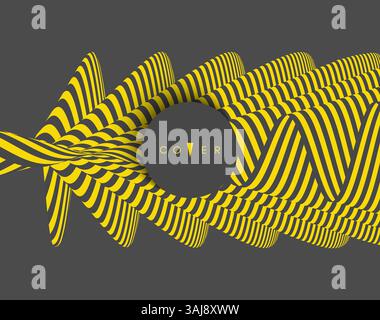Abstract sfondo striato. Tecnica ottica 3D illustrazione vettoriale. Illustrazione Vettoriale