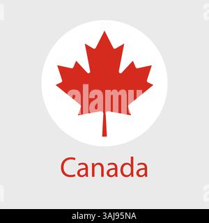 Icona bandiera Canada. Bandiera ufficiale canadese vettoriale isolata su sfondo bianco Illustrazione Vettoriale