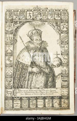 Questo ritratto di Gustavo II Adolfo, noto anche come il Leone del Nord, fu creato nel 1618. Ritrae il re svedese in modo regale, riflettendo la sua abilità militare e la sua leadership durante la guerra dei trent'anni. Foto Stock