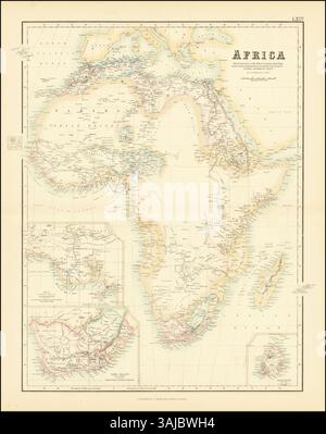 Una mappa dell'Africa del 1855 di Archibald Fullarton & Co. E G.H. Swanston, che mostra i confini politici e geografici del continente africano nel XIX secolo. Foto Stock