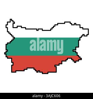 Icone pixellate della mappa del mondo in stile a 8 bit, con oltre 190 paesi. Perfetto per l'arte digitale, i progetti didattici e i progetti a tema. Illustrazione Vettoriale