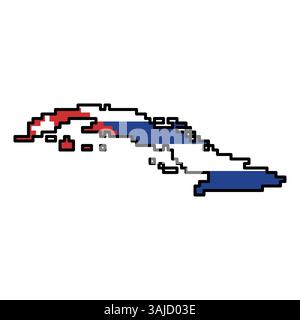 Icone pixellate della mappa del mondo in stile a 8 bit, con oltre 190 paesi. Perfetto per l'arte digitale, i progetti didattici e i progetti a tema. Illustrazione Vettoriale