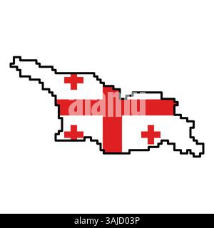 Icone pixellate della mappa del mondo in stile a 8 bit, con oltre 190 paesi. Perfetto per l'arte digitale, i progetti didattici e i progetti a tema. Illustrazione Vettoriale