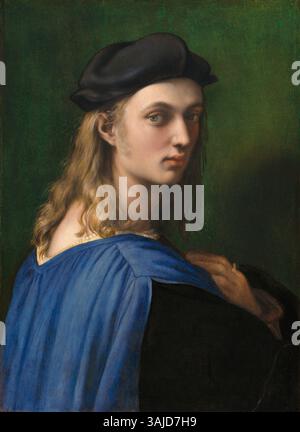 Il ritratto di Raffaello di Bindo Altoviti, dipinto intorno al 1515, è un olio su tavola ospitato nella Galleria Nazionale d'Arte Questo ritratto rinascimentale cattura il banchiere e mecenate delle arti, Bindo Altoviti, con vivido realismo. Foto Stock