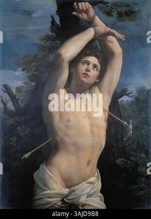 Dipinto ad olio di Guido reni (1575-1642) intitolato "San Sebastiano", creato intorno al 1615. Il dipinto ritrae il martirio di San Sebastiano, un importante santo cristiano. Foto Stock