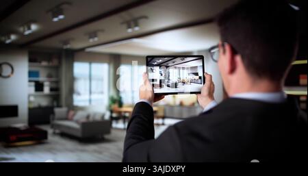 Virtual Real Estate House Video Conference Tour Foto Stock