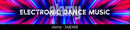Linee luminose al neon sfondo Flare con rosso, blu, rosa Glow on Dark Gradient. Futuristico Speed Motion Effect per musica, Party, tecnologia o Abstract Illustrazione Vettoriale